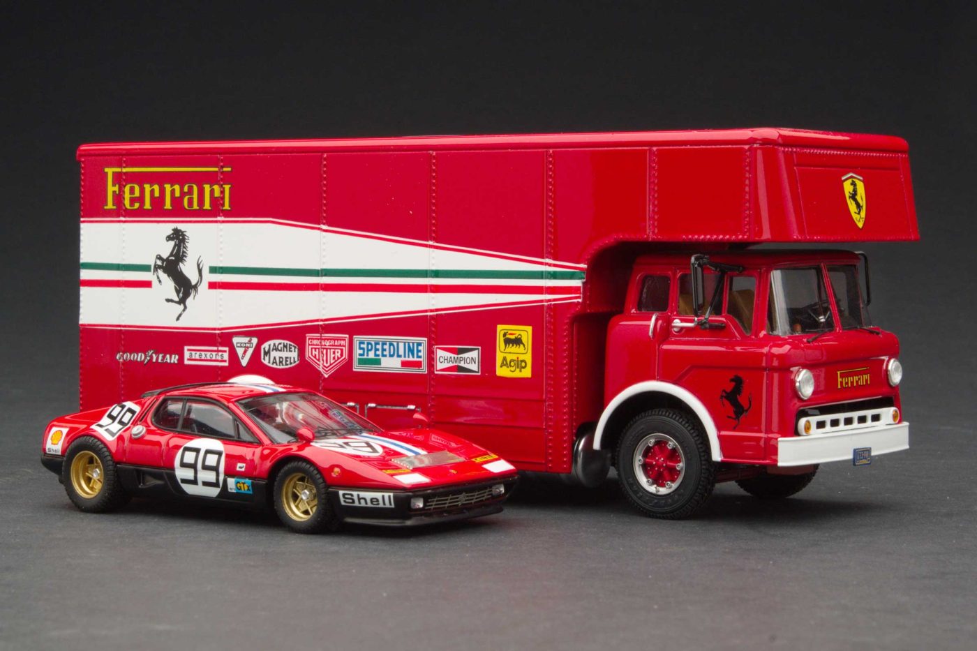 1975 Le Mans 24 Hours | Scuderia Ferrari Transporter with 1975 Tipo 512BB